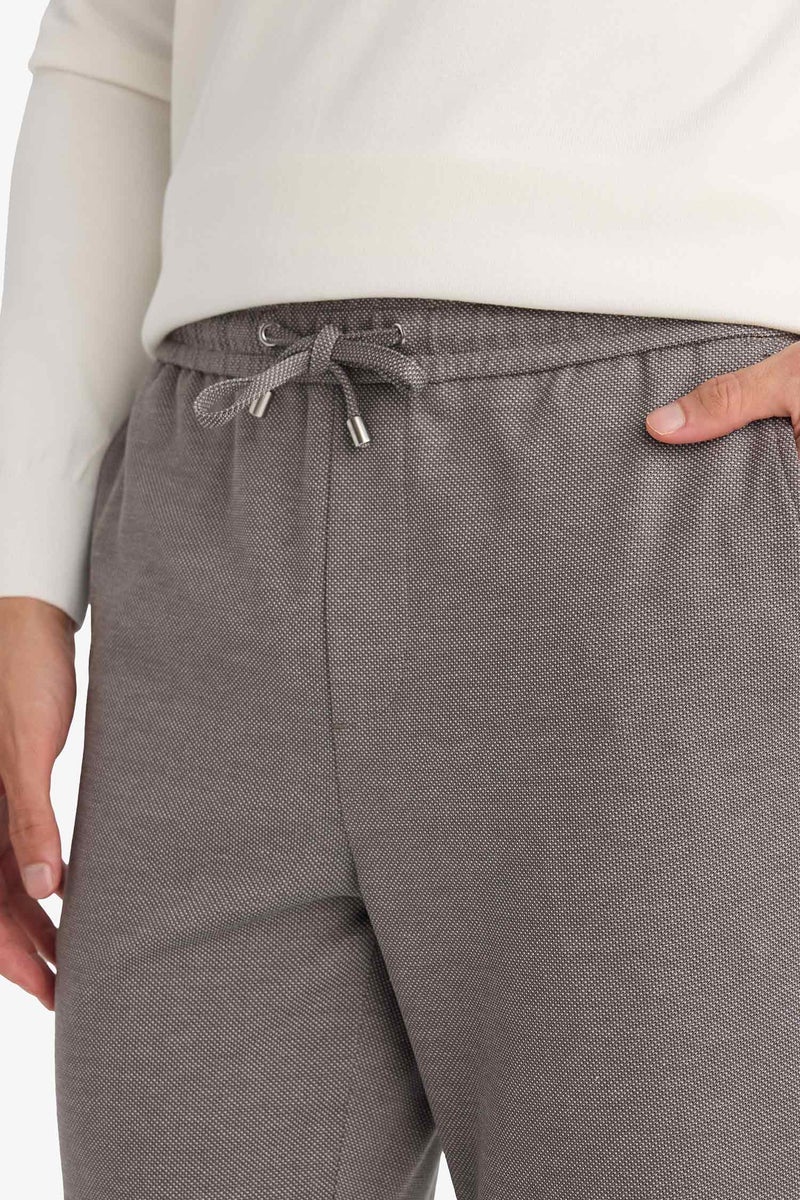 DeFacto Grey Man Tailored Fit Double Hem Trousers Casual - Image 4